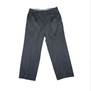 Ben Silver by Majer Dress Pants 34 X 27.5 Charcoal Gray USA Made Wool Pleated